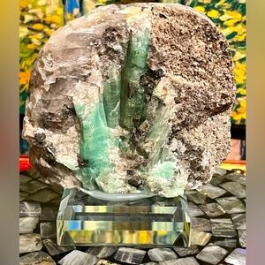 Emerald with Quartz and Fluorite